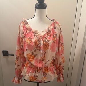 Chic Floral Blouse with Ruffles